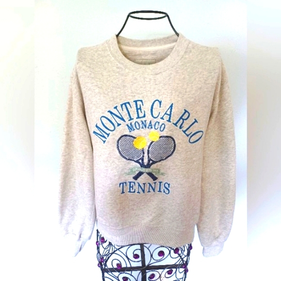 Abercrombie & Fitch Beige Monte Carlo Tennis Swestshirt XS- Med - Picture 1 of 8